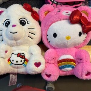 Hello Kitty Plush Duo - Pink, White, and Red